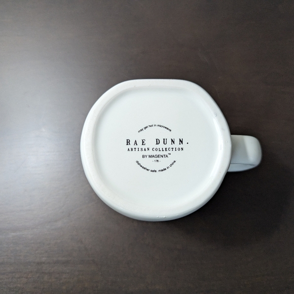 EUC Rae Dunn THROWING SHADE 19.5oz Ceramic Mug with Teal Interior - Picture 2 of 4